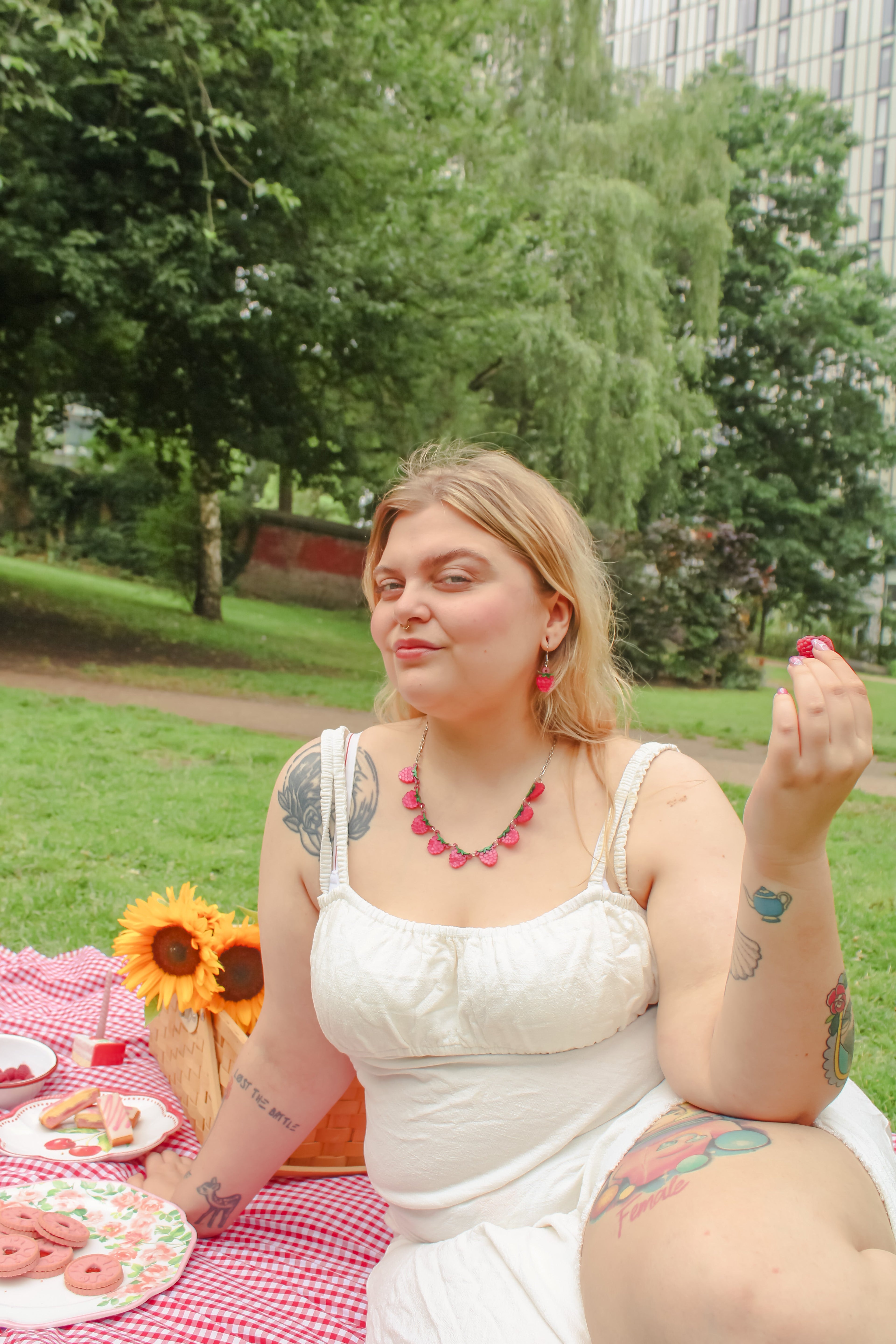 The Punnet Necklace - Raspberries