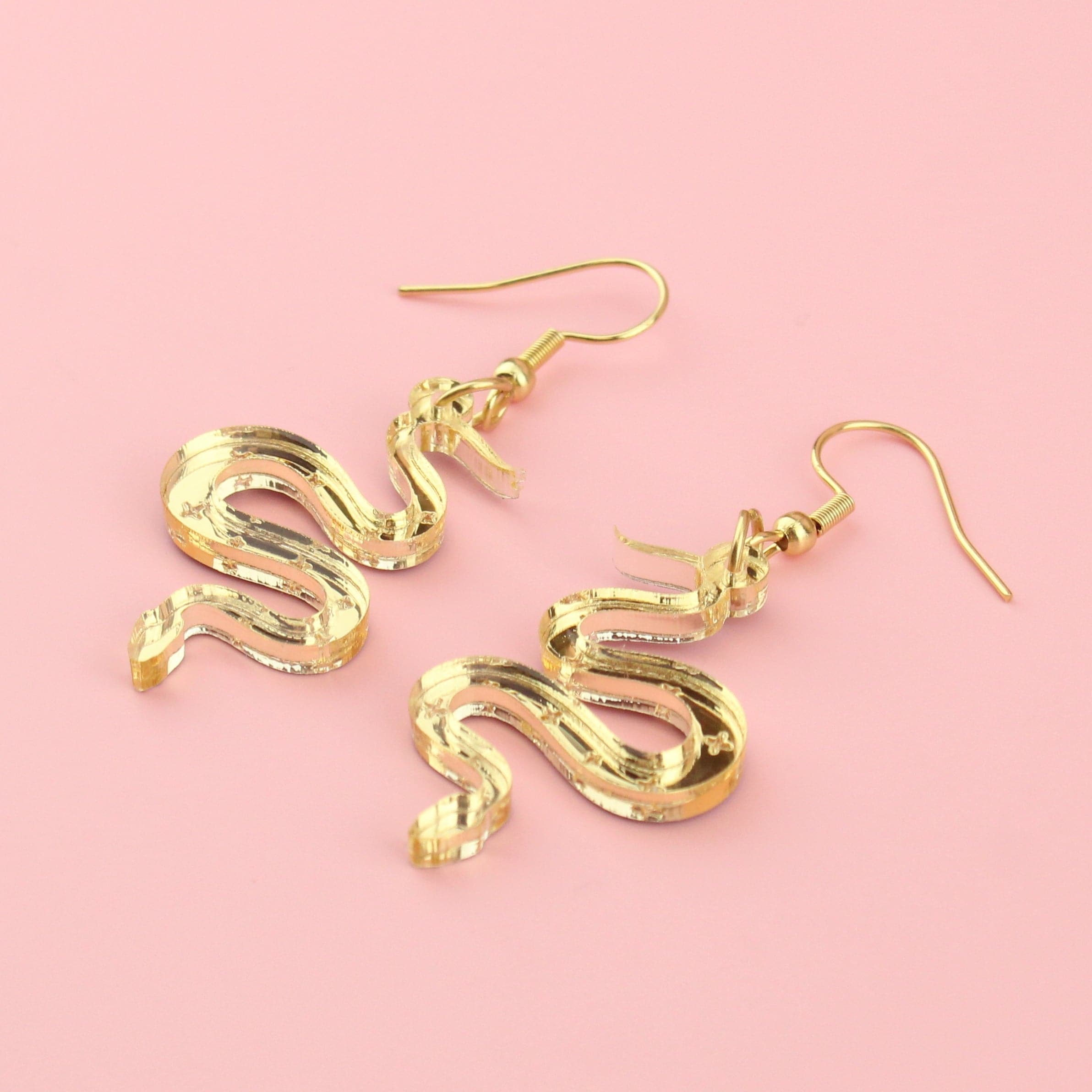 There's a Snake in My Boot Gold Earrings