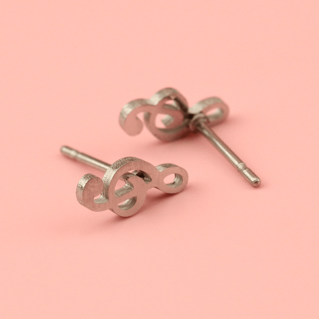 Treble Clef Stud Earrings