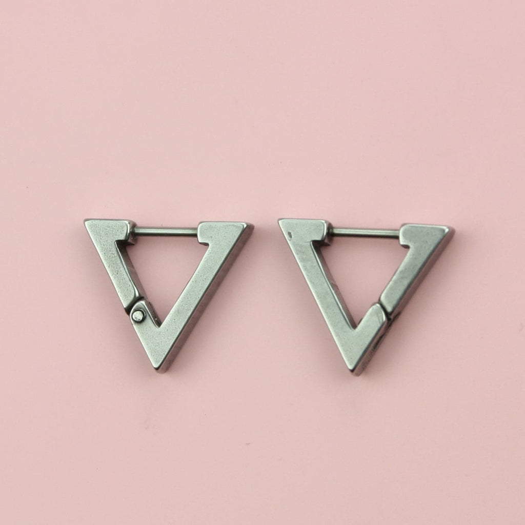 Triangle Huggie Hoop Earrings (Stainless Steel)