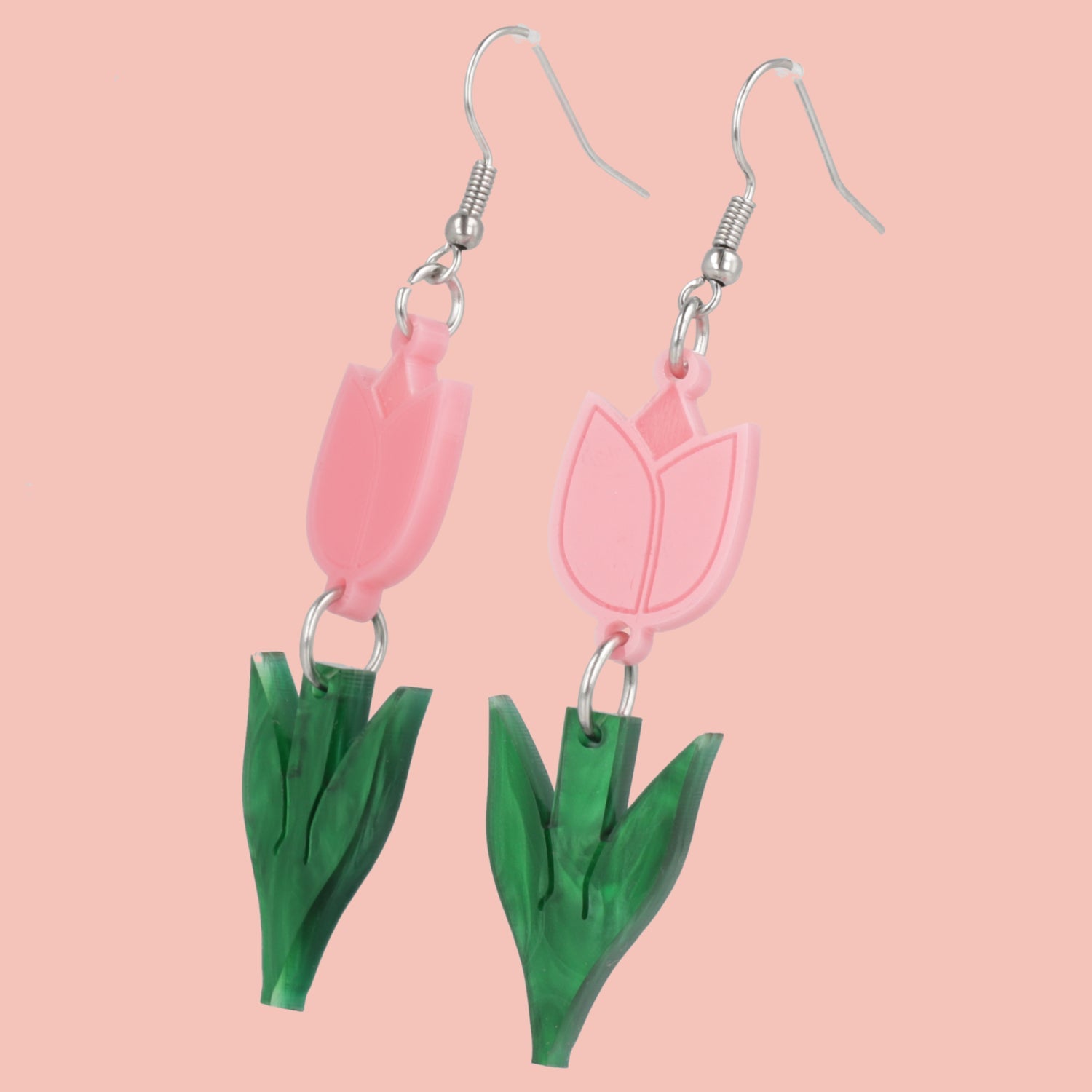 Tiptoe Through the Tulips Earrings (Pink)